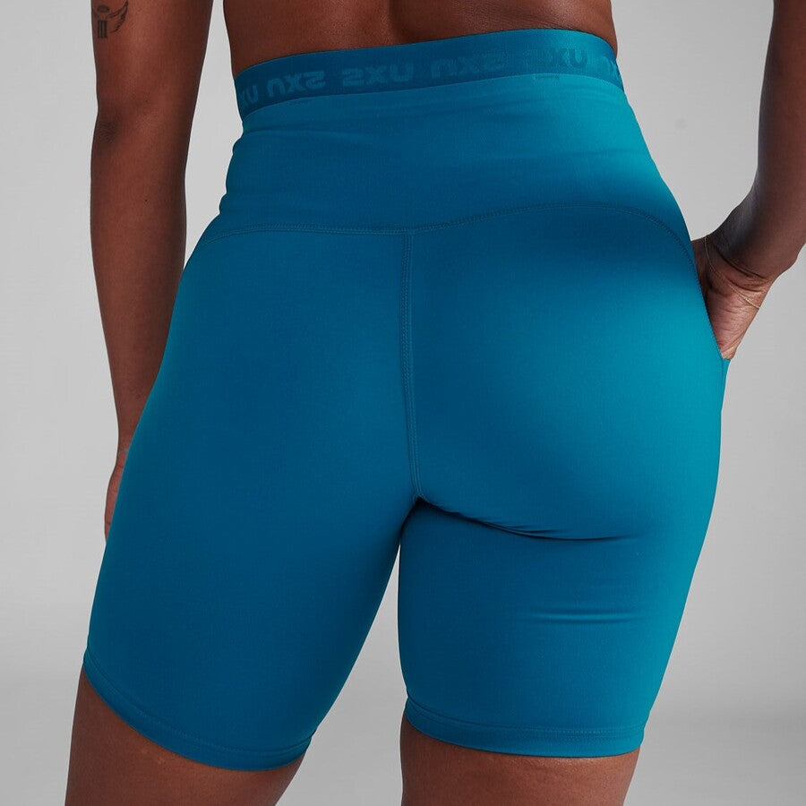 2XU Form Stash Hi-Rise Bike Short | Seaport / Seaport | Womens