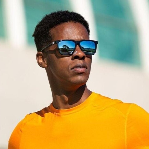 Knockaround Sunglasses | Fast Lanes Sport | Jelly Black / Sky Blue