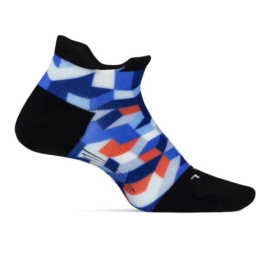 Feetures Elite | Light Cushion | No Show Tab | Geo Print Blue