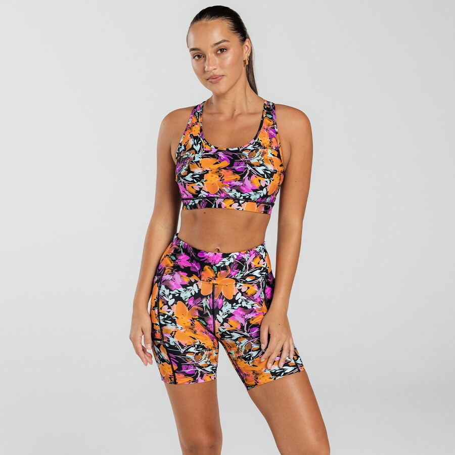 abi and joseph Endurance Dual Pocket Mid-Thigh Tight | Floral Haze