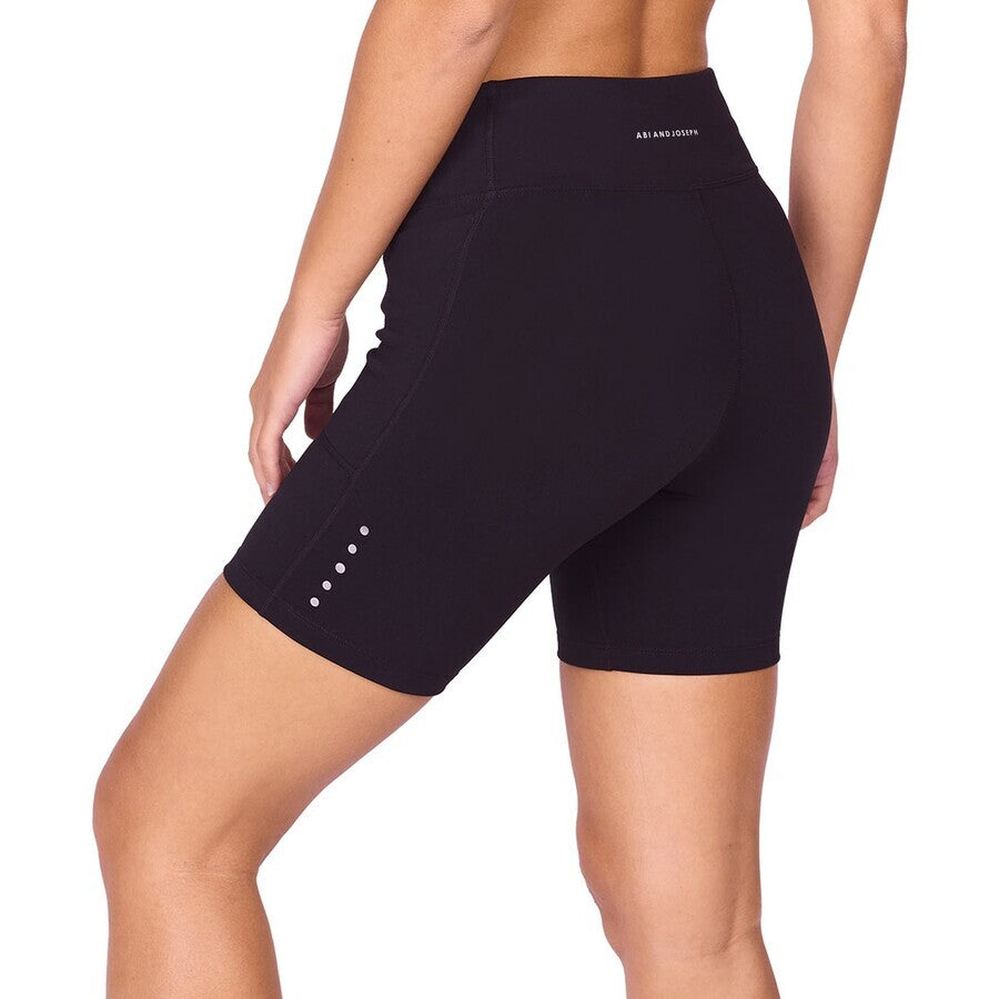 abi and joseph Endurance Dual Pocket Mid-Thigh Tight | Black | Womens