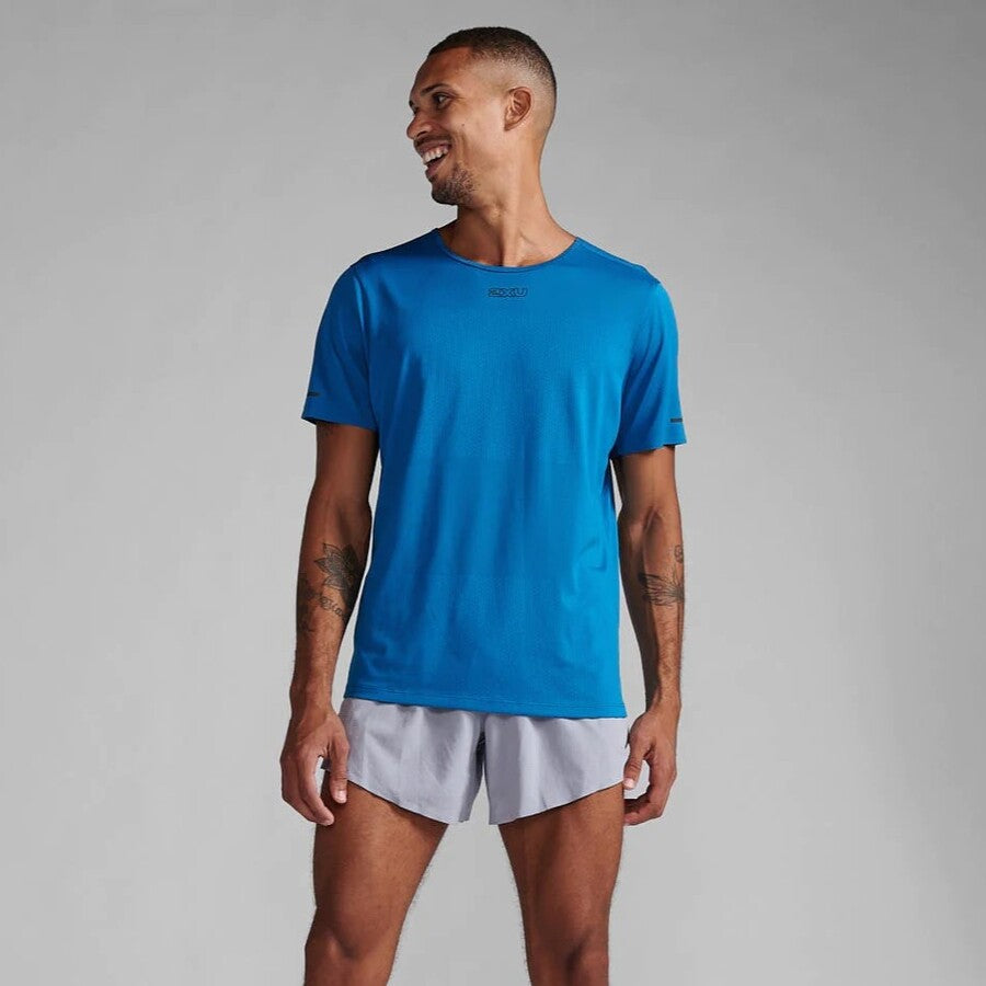 2XU Light Speed Tech Tee | Seaport / Black Reflective | Mens