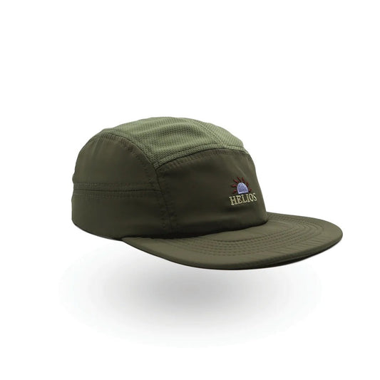 Helios Ultralight 7 Panel Running Cap | Soft Brim | Olive