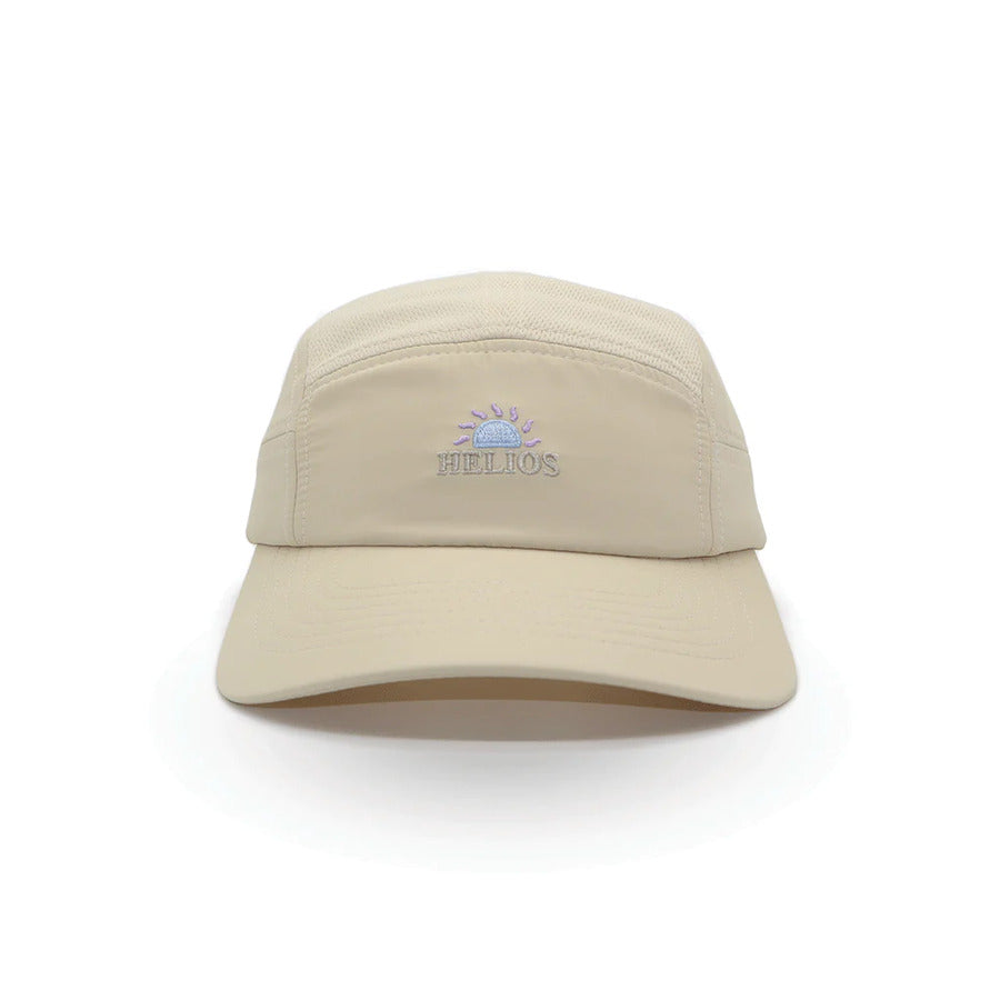 Helios Ultralight 7 Panel Running Cap | Firm Brim | Tan