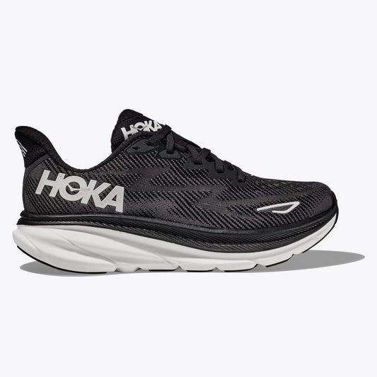 Hoka Clifton 9 Wide | Black / White | Mens