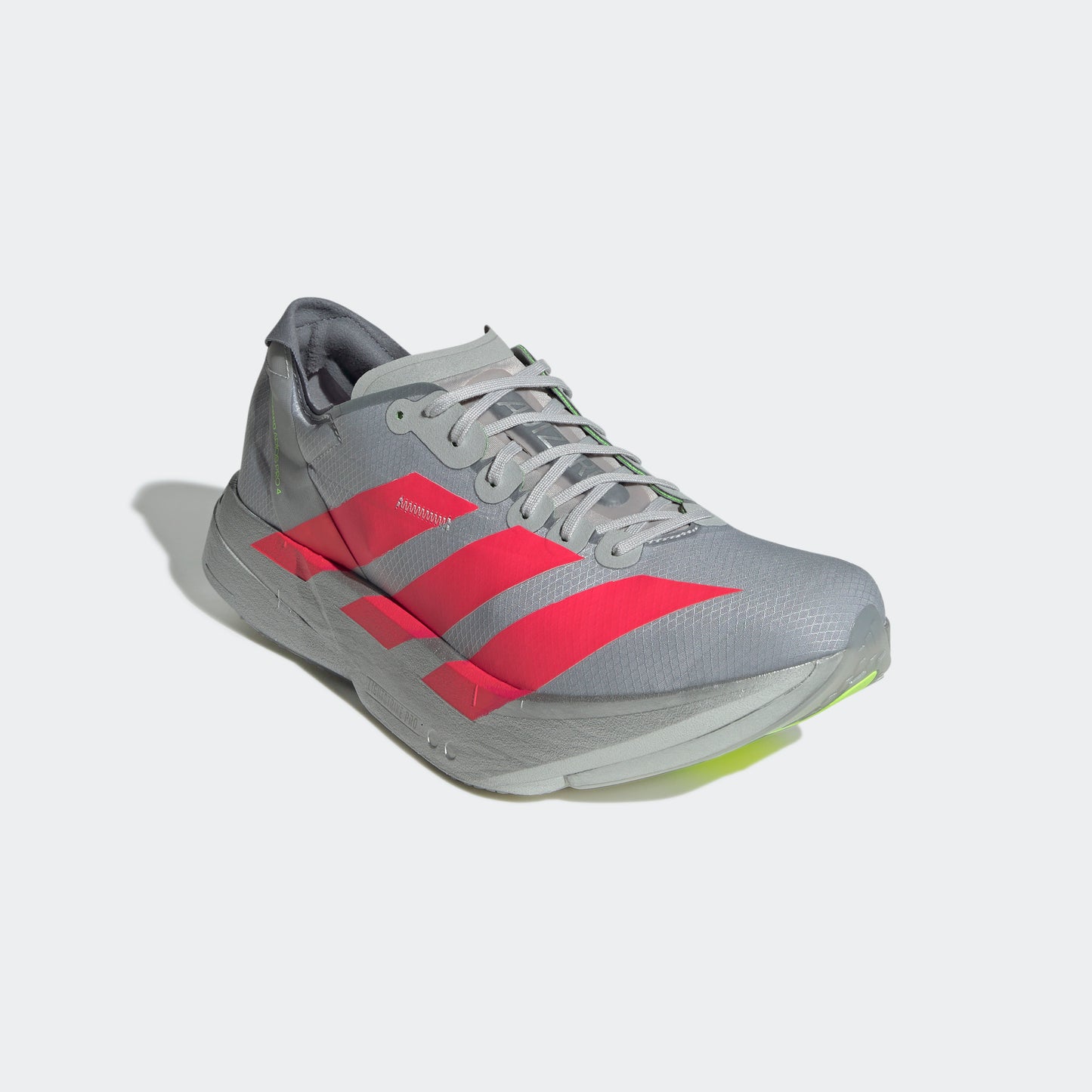 adidas Adizero Adios Pro 4 | Silver Metallic / Lucid Red / Grey | Mens