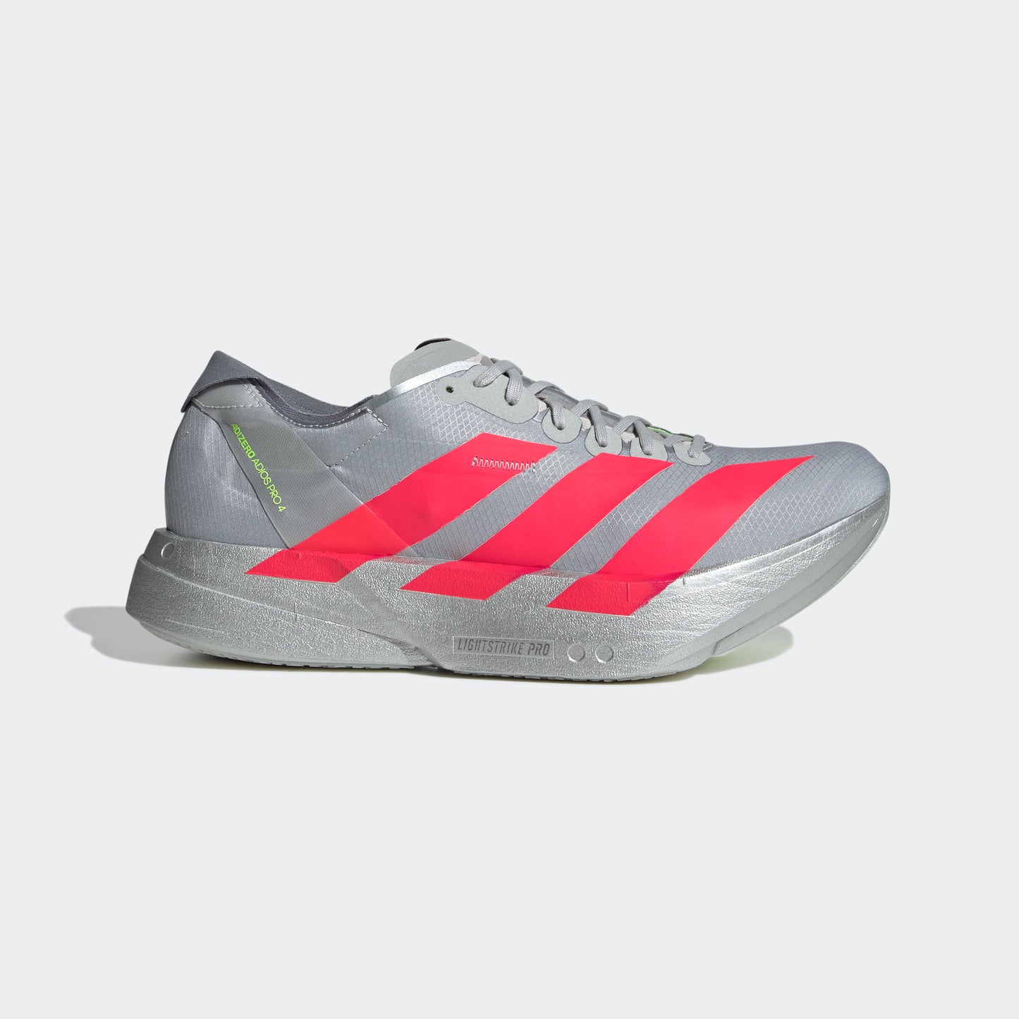 adidas Adizero Adios Pro 4 | Silver Metallic / Lucid Red / Grey | Mens