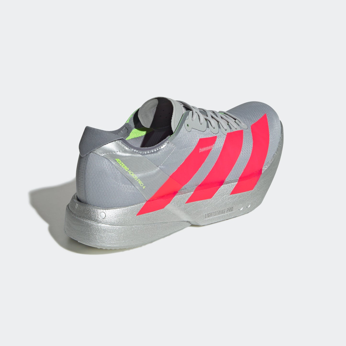 adidas Adizero Adios Pro 4 | Silver Metallic / Lucid Red / Grey | Mens