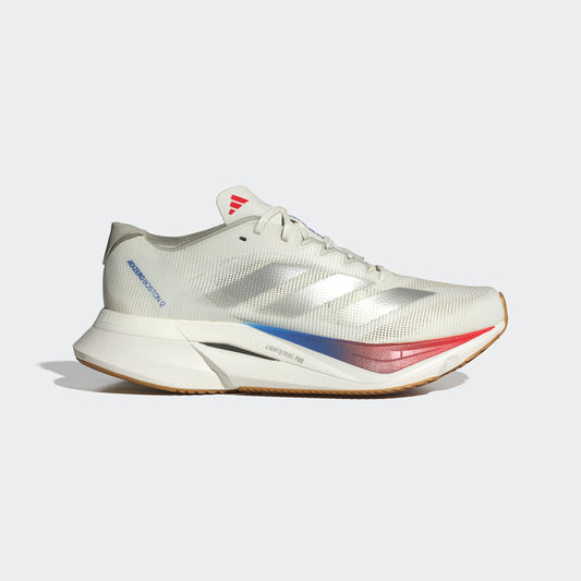 adidas Adizero Boston 12 | Core White / Matte Silver / Pure Ruby | Womens