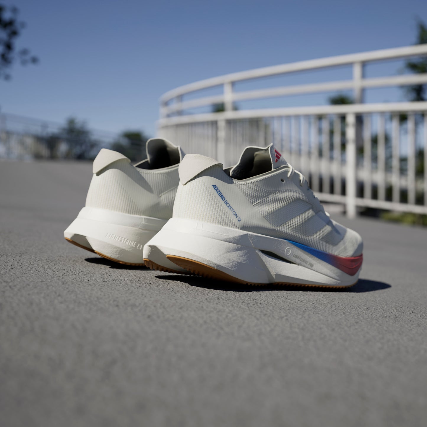 adidas Adizero Boston 12 | Core White / Matte Silver / Pure Ruby | Womens