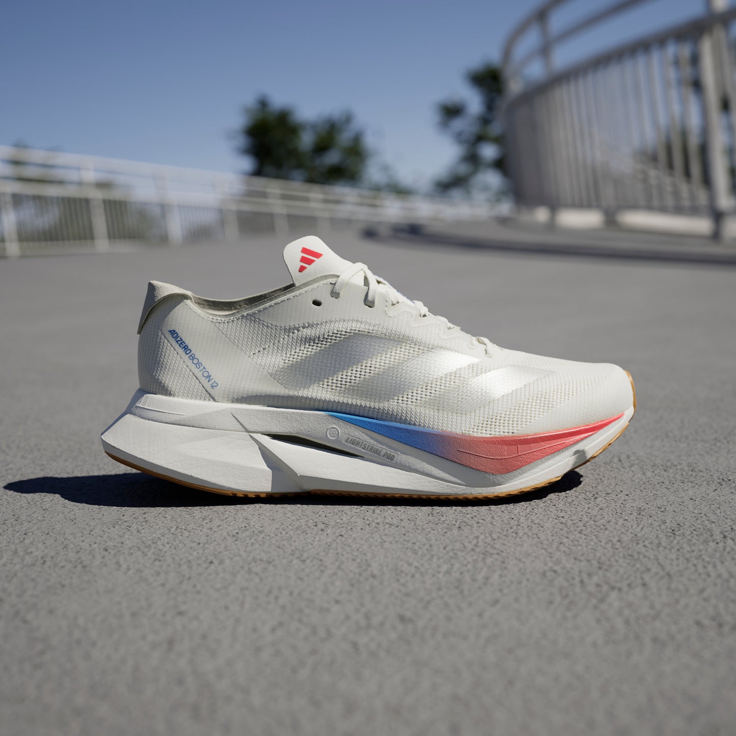 adidas Adizero Boston 12 | Core White / Matte Silver / Pure Ruby | Womens