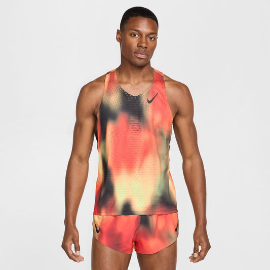 Nike AeroSwift Elite Entry Singlet | Light Lemon Twist / Light Crimson / Black | Mens