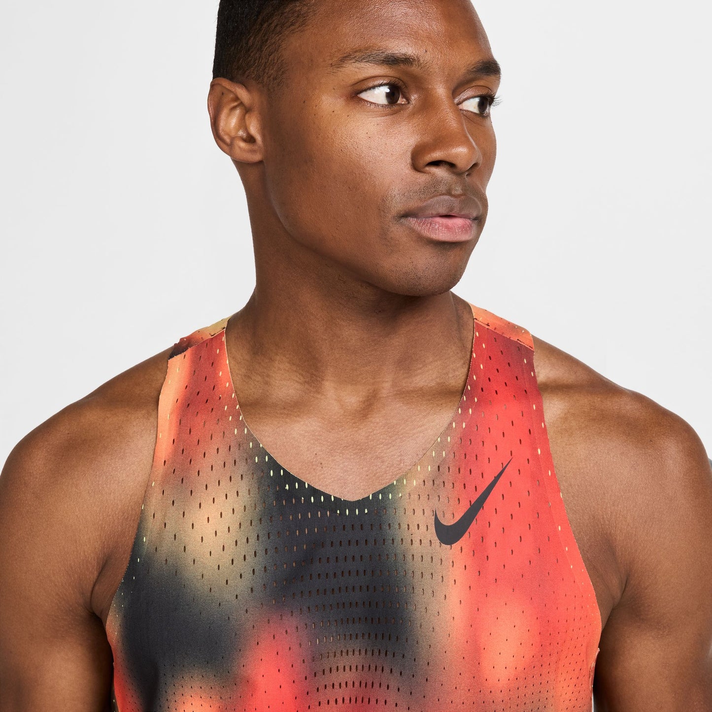 Nike AeroSwift Elite Entry Singlet | Light Lemon Twist / Light Crimson / Black | Mens