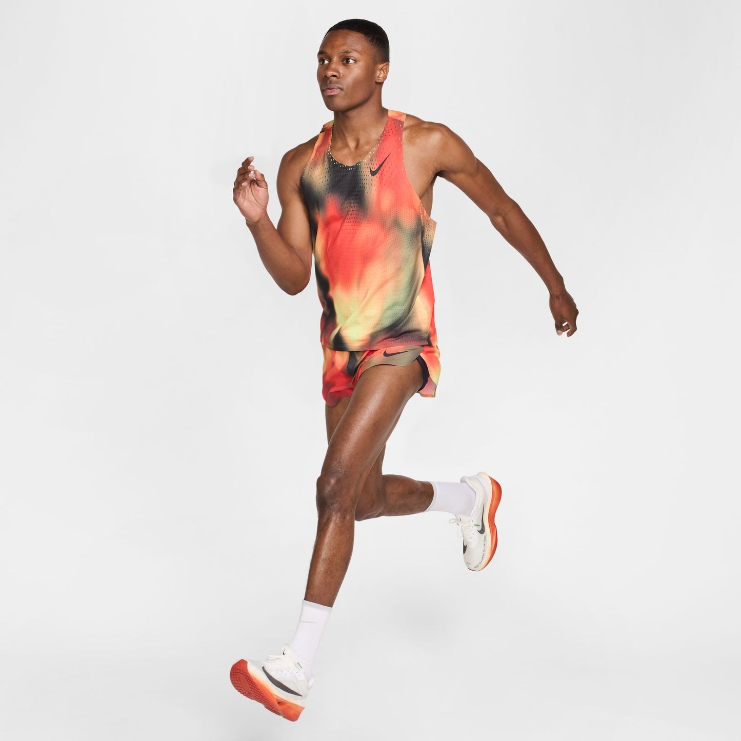 Nike AeroSwift Elite Entry Singlet | Light Lemon Twist / Light Crimson / Black | Mens